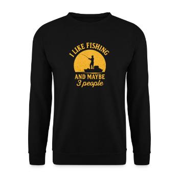 J’aime la pêche et peut-être trois personnes pêcher Angeln - Sweat-shirt Unisexe - noir - Devant - Alina (178cm) & Michal (187cm)