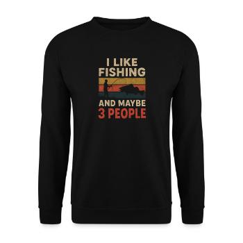 J’aime la pêche et peut-être trois personnes pêcher Angeln - Sweat-shirt Unisexe - noir - Devant - Alina (178cm) & Michal (187cm)