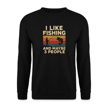 J’aime la pêche et peut-être trois personnes pêcher Angeln - Sweat-shirt Unisexe - noir - Devant - Alina (178cm) & Michal (187cm)