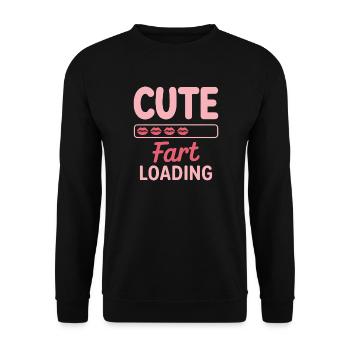 Furzen Sprüche Furz Lustiges Furzen Geschenk - Unisex Pullover - Schwarz - Vorne - Alina (178cm) & Michal (187cm)