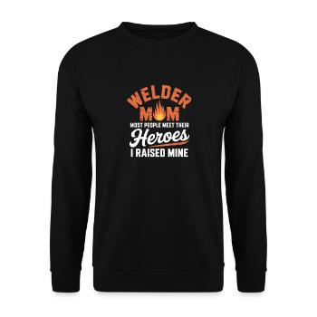 Maman soudeuse Héros J’ai élevé mon Schweißer - Sweat-shirt Unisexe - noir - Devant - Alina (178cm) & Michal (187cm)