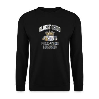Oldest Child Full Time Legend Sibling Crown - Unisex Pullover - Schwarz - Vorne - Alina (178cm) & Michal (187cm)