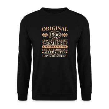 Vintage 1996 Parfaitement maturé 30e anniversaire - Sweat-shirt Unisexe - noir - Devant - Alina (178cm) & Michal (187cm)