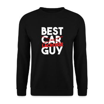 Best Lacrosse Guy Sports Player Coach - Unisex Sweatshirt - black - Front - Alina (178cm) & Michal (187cm)