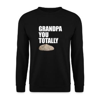 Grandpa You Totally Rock Funny Pun Grandpa Design - Unisex Sweatshirt - black - Front - Alina (178cm) & Michal (187cm)