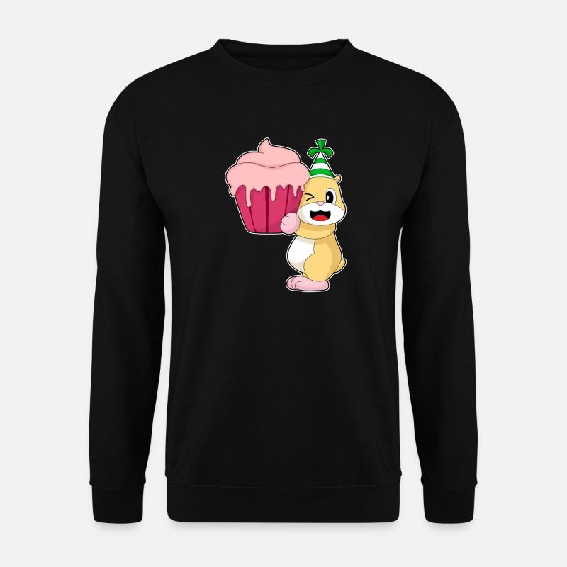 Hamster Birthday Cupcake - Unisex Sweatshirt - black