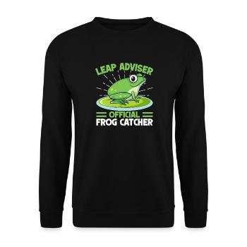 Frog Catcher Leap Adviser Frog - Unisex Pullover - Schwarz - Vorne - Alina (178cm) & Michal (187cm)