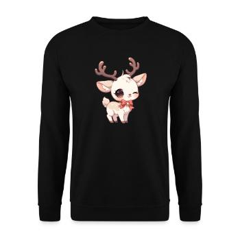 Reindeer Reindeer - Unisex Sweatshirt - black - Front - Alina (178cm) & Michal (187cm)