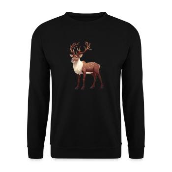 Reindeer Reindeer - Unisex Sweatshirt - black - Front - Alina (178cm) & Michal (187cm)