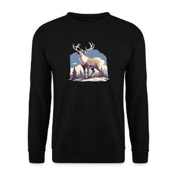 Reindeer Reindeer - Unisex Sweatshirt - black - Front - Alina (178cm) & Michal (187cm)