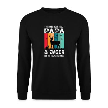 Hunter Gifts Hunting Hunting Hunter Exam Passed - Unisex Sweatshirt - black - Front - Alina (178cm) & Michal (187cm)