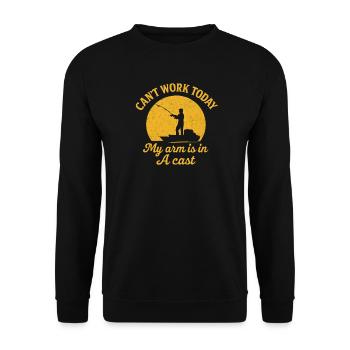 I Can't Work Today My Arm Is In A Cast Angler - Unisex Sweatshirt - black - Front - Alina (178cm) & Michal (187cm)