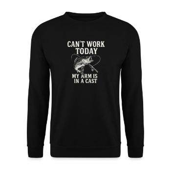 I Can't Work Today My Arm Is In A Cast Angler - Unisex Sweatshirt - black - Front - Alina (178cm) & Michal (187cm)