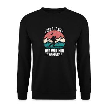Der tut nix – der will nur wandern - Unisex Pullover - Schwarz - Vorne - Alina (178cm) & Michal (187cm)