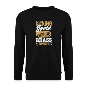 Vintage Euphonium Player - Unisex Sweatshirt - black - Front - Alina (178cm) & Michal (187cm)