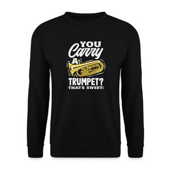 Vintage Euphonium Player - Unisex Sweatshirt - black - Front - Alina (178cm) & Michal (187cm)