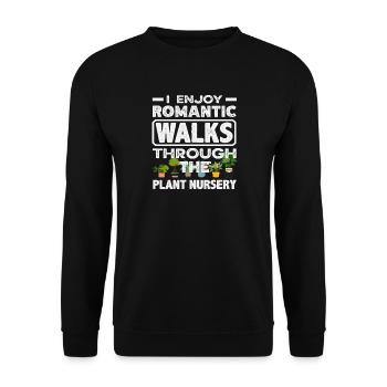 Romantic walks through the Plant nursery - Unisex Sweatshirt - black - Front - Alina (178cm) & Michal (187cm)