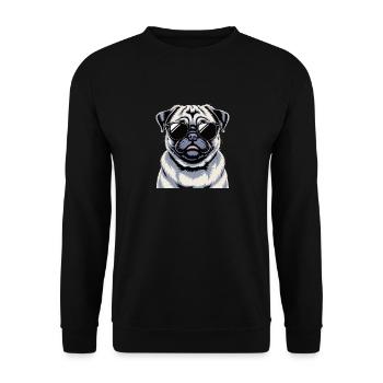Mops - Unisex Pullover - Schwarz - Vorne - Alina (178cm) & Michal (187cm)