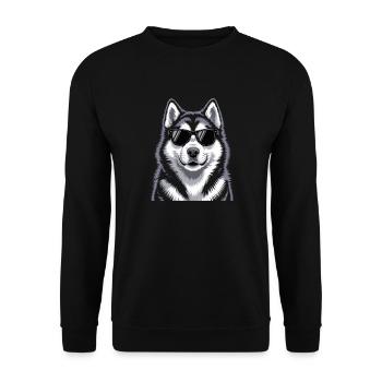 Alaskan Malamute - Unisex Pullover - Schwarz - Vorne - Alina (178cm) & Michal (187cm)