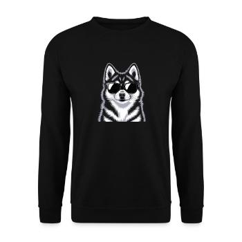 Pomsky - Unisex Pullover - Schwarz - Vorne - Alina (178cm) & Michal (187cm)