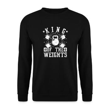 Powerlifting Bodybuilder King Of The Weights Gym - Unisex Sweatshirt - black - Front - Alina (178cm) & Michal (187cm)