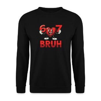 Heart 67 Broth Cartoon Design - Unisex Sweatshirt - black - Front - Alina (178cm) & Michal (187cm)