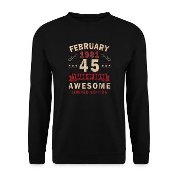 February 1981 - February 1981 Gift - Unisex Sweatshirt - black - Front - Alina (178cm) & Michal (187cm)