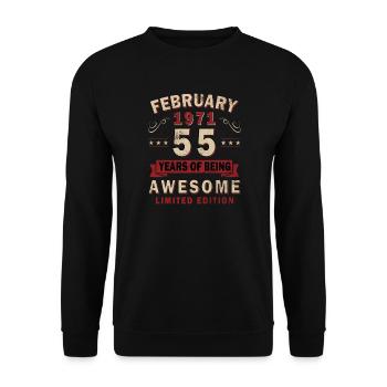 February 1971 - Gift February 1971 - Unisex Sweatshirt - black - Front - Alina (178cm) & Michal (187cm)