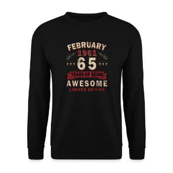 Février 1961 Meilleur cadeau février 1961 - Sweat-shirt Unisexe - noir - Devant - Alina (178cm) & Michal (187cm)