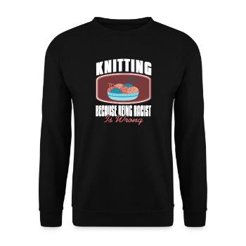 Tricoter pour la gentillesse et l’égalité Humour de fil - Sweat-shirt Unisexe - noir - Devant - Alina (178cm) & Michal (187cm)