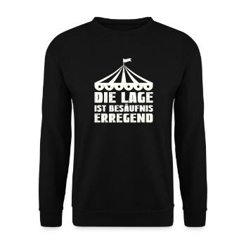 Die Lage ist Besaufniserregend - Unisex Pullover - Schwarz - Vorne - Alina (178cm) & Michal (187cm)