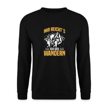 J’en ai assez – je vais faire de la randonnée - Sweat-shirt Unisexe - noir - Devant - Alina (178cm) & Michal (187cm)