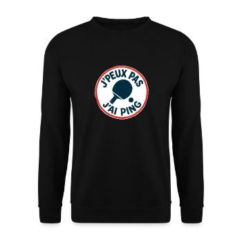 Ich kann nicht, ich ping. - Unisex Pullover - Schwarz - Vorne - Alina (178cm) & Michal (187cm)