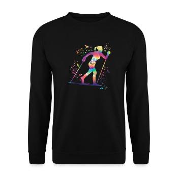 Cross-country skiing Cross-country skiing - Unisex Sweatshirt - black - Front - Alina (178cm) & Michal (187cm)