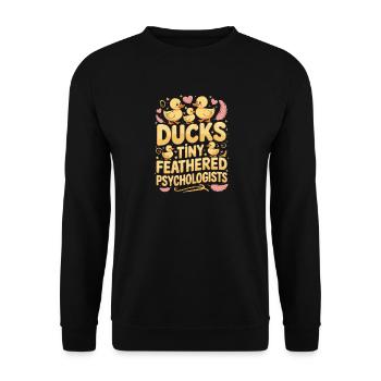 Ducks Tiny Feathered Psychologists Funny Ducks - Unisex Sweatshirt - black - Front - Alina (178cm) & Michal (187cm)