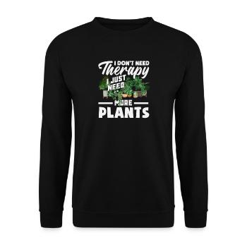Ich Brauche Mehr Pflanzen Pflanzenliebhaber - Unisex Pullover - Schwarz - Vorne - Alina (178cm) & Michal (187cm)