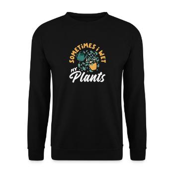 I Wet My Plants Plant Lover - Unisex Sweatshirt - black - Front - Alina (178cm) & Michal (187cm)