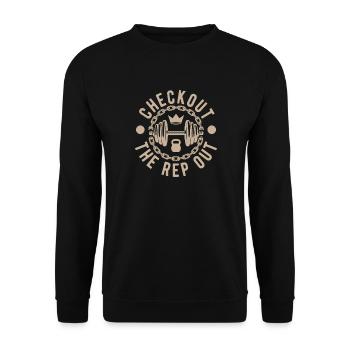 Fitness Motivation Bodybuilder Checkout The Rap - Unisex Sweatshirt - black - Front - Alina (178cm) & Michal (187cm)