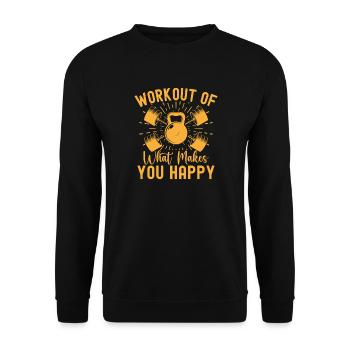 Fitness Fanatics Workout What Makes Happy - Unisex Sweatshirt - black - Front - Alina (178cm) & Michal (187cm)