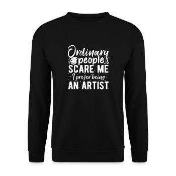 Funny Artist Painter I Prefer Being An Artist Gift - Unisex Sweatshirt - black - Front - Alina (178cm) & Michal (187cm)