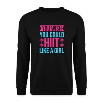 Fitness Fanatics Hiit Like A Girl Calisthenics Gym - Unisex Pullover - Schwarz - Vorne - Alina (178cm) & Michal (187cm)