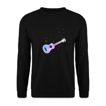 Hawaiian Ukulele Uke Watercolor - Unisex Pullover - Schwarz - Vorne - Alina (178cm) & Michal (187cm)