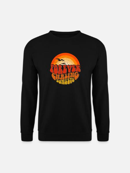 Forever Chasing Sunsets Retro Emblem - Unisex Sweatshirt - black
