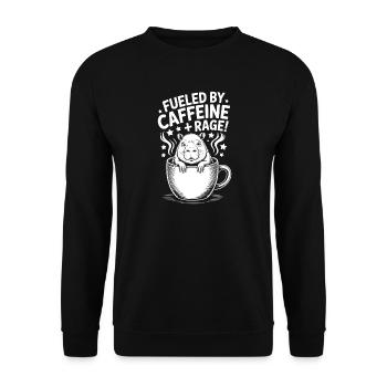 Coffee Sayings Caffeine Funny Coffee Gift - Unisex Sweatshirt - black - Front - Alina (178cm) & Michal (187cm)