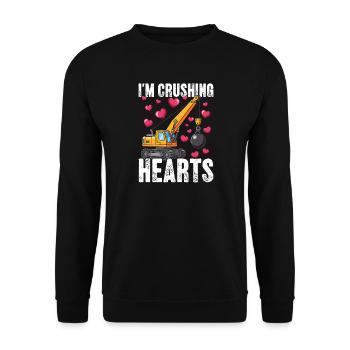 Crushing Hearts Crane - Unisex Sweatshirt - black - Front - Alina (178cm) & Michal (187cm)