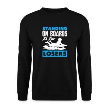 Surfing Surfboarder Bodyboarder - Unisex Sweatshirt - black - Front - Alina (178cm) & Michal (187cm)