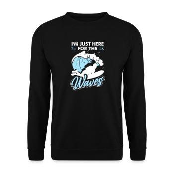 Surfing Surfboarder Bodyboarder - Unisex Sweatshirt - black - Front - Alina (178cm) & Michal (187cm)