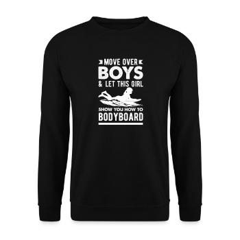 Surfing Surfboarder Bodyboarder - Unisex Sweatshirt - black - Front - Alina (178cm) & Michal (187cm)