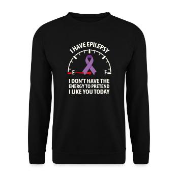 Epilepsy Awareness Energy Gauge Ribbon - Unisex Sweatshirt - black - Front - Alina (178cm) & Michal (187cm)