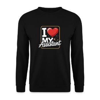 I Love My Assistant Heart Motif for Office - Unisex Sweatshirt - black - Front - Alina (178cm) & Michal (187cm)